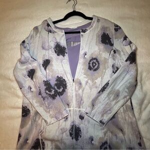 J.Jill Fit Purple Floral Cotton Zip Front Sweater and Tank Size XL